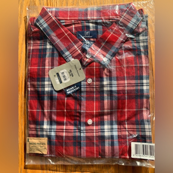 George Other - George Mens Buttondown Long Sleeve Classic Fit Wrinkle Resistant Shirt 3XL 54-56